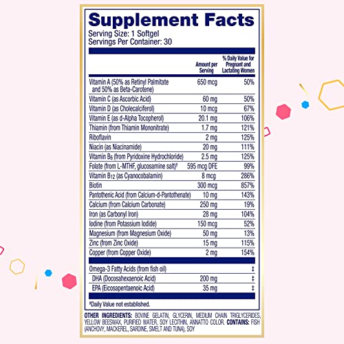 Enfamil Enfamom Prenatal Vitamin & Mineral, Supplement for Women with Calcium, Vitamin D, Vitamin C, Omega 3 DHA, 90 softgels (3 month supply)
