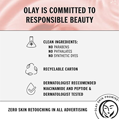 Olay Regenerist Niacinamide + Peptide 24 Hydrating Face Moisturizer with Vitamin B3 for Stronger Skin Barrier 1.7 oz, includes Whip Travel Size for Dry Skin