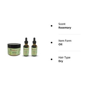 Mielle Organics Rosemary Mint Growth Oil 2 oz (Pack of 2),and Strengthening Hair Masque 12 oz,Sulfate and Paraben Free,For daily haircare and scalp treatments