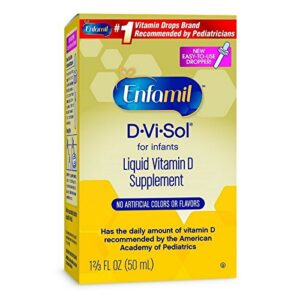 enfamil baby vitamin d-vi-sol vitamin d liquid supplement drops for infants, supporting strong teeth & bones in newborn babies, easy-to-use, gluten-free, 50 day supply, dropper bottle