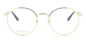 gucci gg0297ok eyeglasses 001 gold/black 52 mm