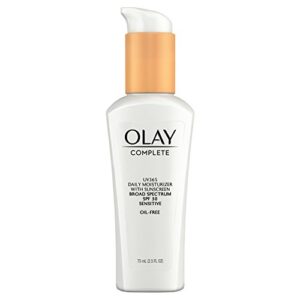 face moisturizer by olay complete daily defense all day moisturizer with sunscreen, spf30 sensitive skin, 2.5 fl oz (pack of 2)