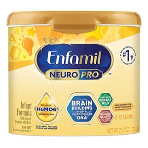 enfamil neuropro baby formula, triple prebiotic immune blend with 2’fl hmo & expert recommended omega-3 dha, inspired by breast milk, non-gmo, reusable tub, 20.7 oz (packaging may vary)
