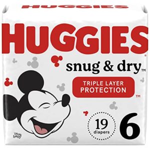 huggies snug & dry baby diapers, size 6 (35+ lbs), 19 ct