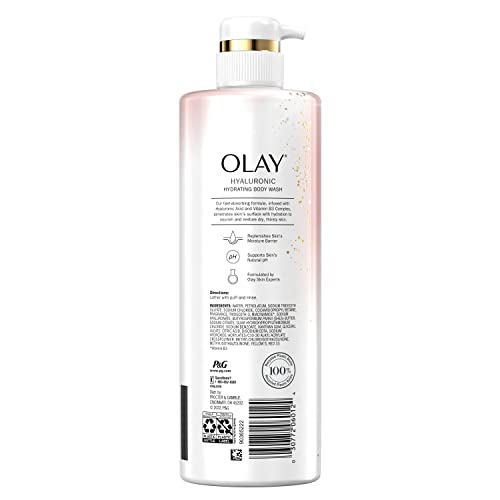 Olay Cleansing & Nourishing Body Wash with Vitamin B3 and Hyaluronic Acid, 26 fl oz (Pack of 4)