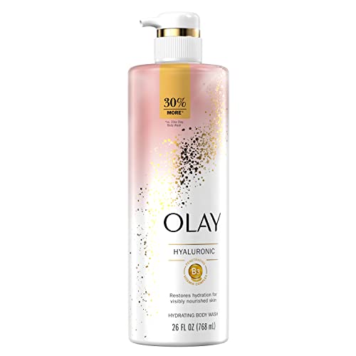 Olay Cleansing & Nourishing Body Wash with Vitamin B3 and Hyaluronic Acid, 26 fl oz (Pack of 4)