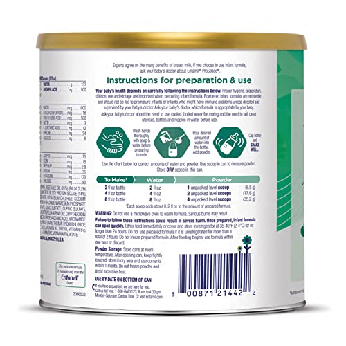 Enfamil ProSobee Soy-Based Infant Formula for Sensitive Tummies, Lactose-Free, Milk-Free, and DHA for Brain Support, Plant-Sourced Protein Powder Can, 20.9 Oz (Pack of 4)