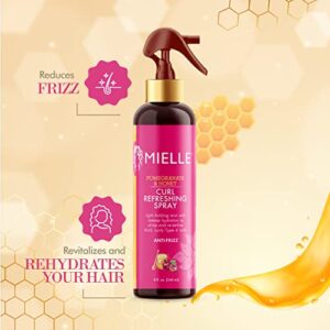 Mielle Organics Pomegranate & Honey Curl Refreshing Spray, Moisturizing Defining Mist For Thick Curly Hair Type 4 Hair, Treatment For Volume, Shine, & Frizz Control, 8-Fluid Ounces