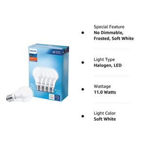 Philips A19 E26 (Medium) LED Bulb Soft White 75 Watt Equivalence 4 pk