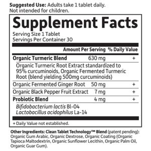 Garden of Life mykind Organics Maximum Strength Turmeric Joints & Mobility Support 30 Tablets - 500mg Curcumin (95% Curcuminoids) Black Pepper - Organic Non-GMO Vegan & Gluten Free Herbal Supplements