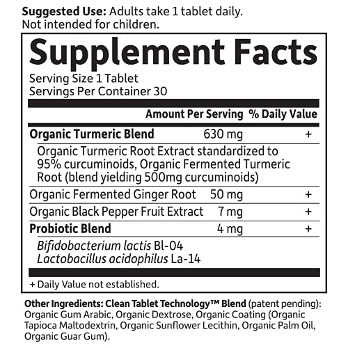 Garden of Life mykind Organics Maximum Strength Turmeric Joints & Mobility Support 30 Tablets - 500mg Curcumin (95% Curcuminoids) Black Pepper - Organic Non-GMO Vegan & Gluten Free Herbal Supplements