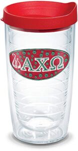 tervis made in usa double walled sorority – alpha chi omega insulated tumbler cup keeps drinks cold & hot, 16oz, lidded