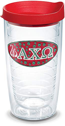 Tervis Made in USA Double Walled Sorority - Alpha Chi Omega Insulated Tumbler Cup Keeps Drinks Cold & Hot, 16oz, Lidded