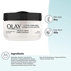 Olay Active Hydrating Cream Face Moisturizer, 1.9 fl oz Packaging may Vary