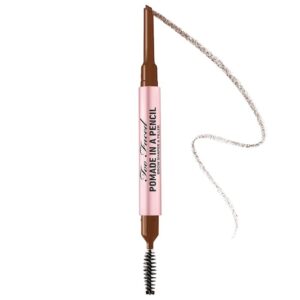 too faced eye brow pencil shaper filler pomade in a pencil auburn