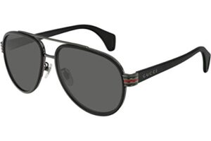 gucci gg0447s – 001 sunglasses black w/ grey polarized lens 58mm
