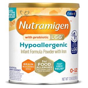 Nutramigen Hypoallergenic Baby Formula from Enfamil- Lactose Free Milk Powder, 12.6 ounce - Omega 3 DHA, Probiotics for Digestive Health & Immune System, Iron