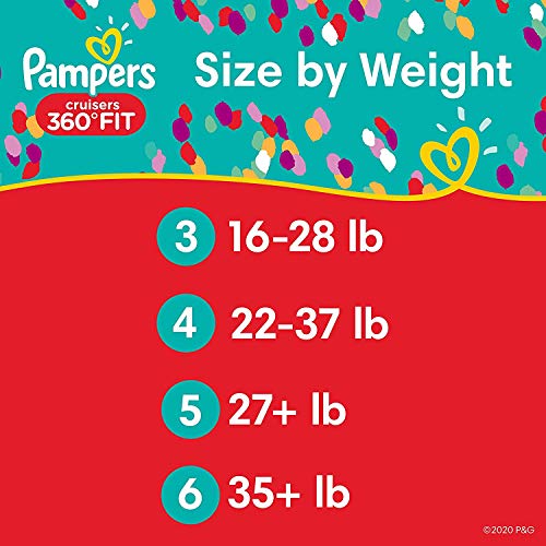 Diapers Size 5, 112 Count - Pampers Pull On Cruisers 360 degree Fit Disposable Baby Diapers with Stretchy Waistband, ONE MONTH SUPPLY (Packaging May Vary)