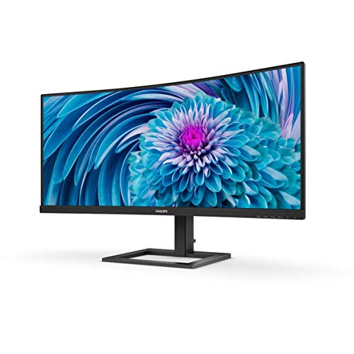 PHILIPS 346E2CUAE 34" Curved Frameless, UltraWide QHD 3440x1440,100Hz, 121% sRGB, 1ms MPRT, USB-C Charging, MultiView PIP/PBP, Height Adjustable, 4Yr Advance Replacement, Black