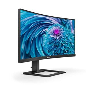 PHILIPS 346E2CUAE 34" Curved Frameless, UltraWide QHD 3440x1440,100Hz, 121% sRGB, 1ms MPRT, USB-C Charging, MultiView PIP/PBP, Height Adjustable, 4Yr Advance Replacement, Black