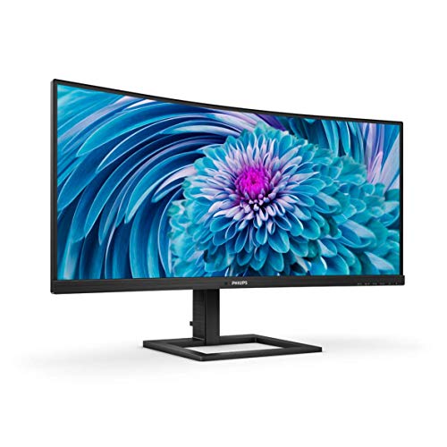 PHILIPS 346E2CUAE 34" Curved Frameless, UltraWide QHD 3440x1440,100Hz, 121% sRGB, 1ms MPRT, USB-C Charging, MultiView PIP/PBP, Height Adjustable, 4Yr Advance Replacement, Black