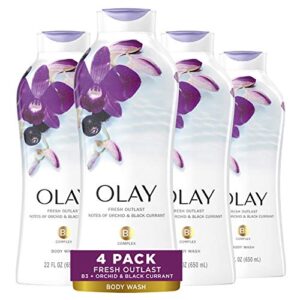 olay fresh outlast soothing orchid & black currant body wash 22 oz, (4 count)