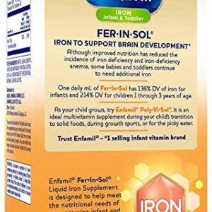 Enfamil Fer-In-Sol Iron Supplement Drops for Infants & Toddlers, Supports Brain Development, 50 mL Dropper Bottle, Pack of 2