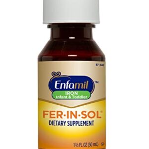 Enfamil Fer-In-Sol Iron Supplement Drops for Infants & Toddlers, Supports Brain Development, 50 mL Dropper Bottle, Pack of 2