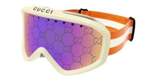 gucci women’s ski goggles, ivory-orange-pink, one size