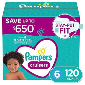 pampers cruisers diapers – size 6 (35+ pounds), 120 count