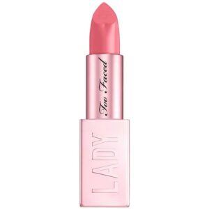 too faced lipstick em – power pigment cream lipstick – 02 hype woman (warm mauve pink)