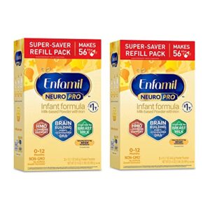 enfamil neuropro infant formula – brain building nutrition inspired by breast milk – powder refill box, 31.4 oz (pack of 2)