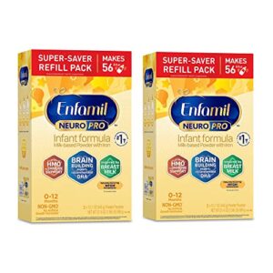 Enfamil NeuroPro Infant Formula - Brain Building Nutrition Inspired by Breast Milk - Powder Refill Box, 31.4 oz (Pack of 2)