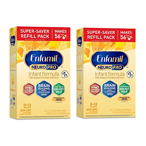 Enfamil NeuroPro Infant Formula - Brain Building Nutrition Inspired by Breast Milk - Powder Refill Box, 31.4 oz (Pack of 2)