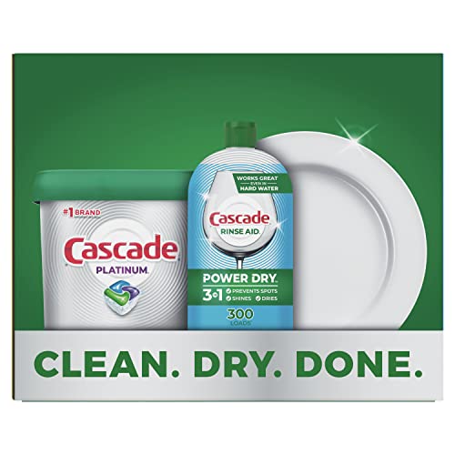 Cascade Rinse Aid Platinum, Dishwasher Rinse Agent, Regular Scent, 30.5 oz