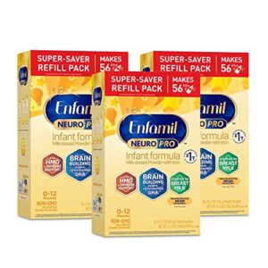 enfamil neuropro infant formula – brain building nutrition inspired by breast milk – powder refill box, 31.4 oz (pack of 3)