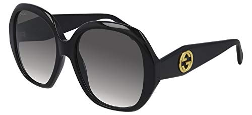Gucci Women's GG Acetate Octagonal Sunglasses, Black/Black/Grey, One Size