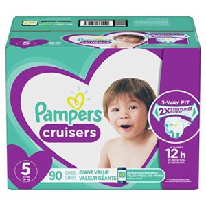 diapers size 5, 90 count – pampers cruisers disposable baby diapers, giant pack (packaging may vary)