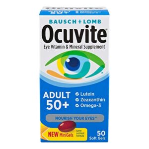 bausch & lomb ocuvite adult 50+ eye vitamin & mineral softgels 50 ea (pack of 9)