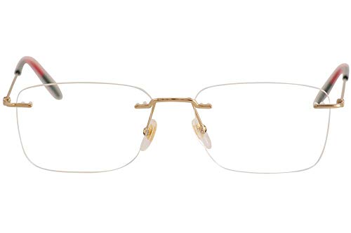 Gucci GG 0399O 002 Light Gold Metal Rimless Eyeglasses 56mm