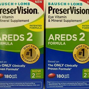 PreserVision AREDS 2 Eye Vitamin & Mineral Supplement with Lutein and Zeaxanthin, Soft Gels, 2Pack (180ct each)