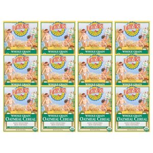 earth’s best organic baby food, organic whole grain oatmeal baby cereal, non-gmo, easily digestible and iron fortified baby food, 8 oz box (pack of 12)