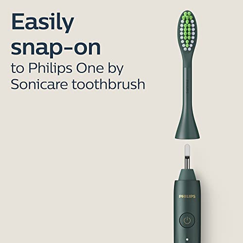 Philips One by Sonicare Rechargeable Toothbrush, Sage, HY1200/08 with Philips One by Sonicare 2pk Brush Heads, Green BH1022/08