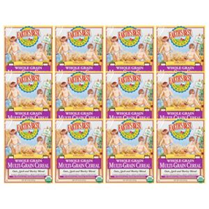 earth’s best organic baby food, organic whole grain multi-grain baby cereal, non-gmo, easily digestible and iron fortified baby food, 8 oz box (pack of 12)