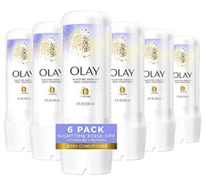 olay nighttime rinse-off body conditioner with retinol and vitamin b3 complex, 8 fluid ounce (pack of 6)