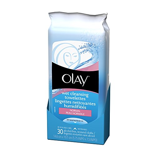 Olay Normal Wet Cleansing Cloths, 30-Count (Pack of 2)
