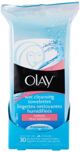 Olay Normal Wet Cleansing Cloths, 30-Count (Pack of 2)