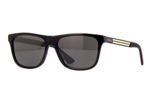 gucci gg0687s – 002 sunglasses black w/grey polarized lens 57mm