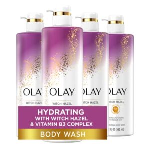 olay hydrating body wash with witch hazel and vitamin b3 (pack of 4)