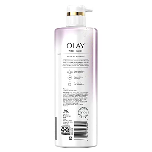 Olay Hydrating Body Wash with Witch Hazel and Vitamin B3 (Pack of 4)